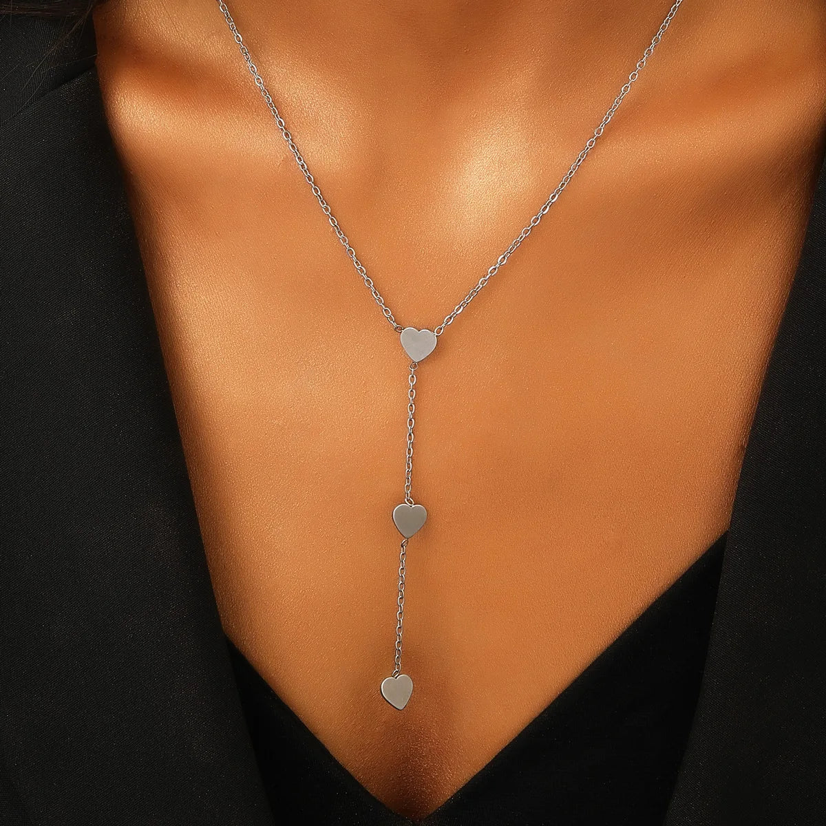 Stainless Steel Cross Long Pendant Necklace for Women Simple Heart Butterfly Personality Necklace Party Punk Jewelry Wholesale