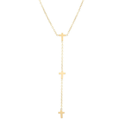 Stainless Steel Cross Long Pendant Necklace for Women Simple Heart Butterfly Personality Necklace Party Punk Jewelry Wholesale